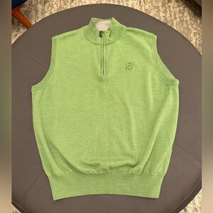 Peter Millar Men's Green Zip Sweater Vest